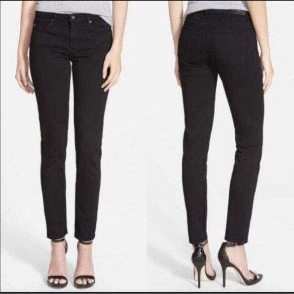 Adriano Goldschmied Jeans Womens 27R Prima Mid-Rise Cigarette Leg Black - Picture 9 of 13